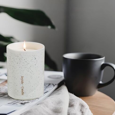 14OZ Oud & Sandalwood Scented Candle - Aromatherapy Candles with Lid - Soy Candles for Home Scented - Luxury Ceramic Jar Candles for Bedroom Kitchen Home Decor, Housewarming Party (Black) in Saudi Arabia