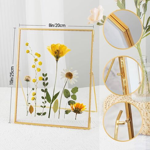 Gold Floating Frame Set of 2, Gold 8x10 Picture Frames Fit for Multi Size 7x9, 5x7, 4x6 Photos, Tempered Glass Floating Picture Frame for Tabletop Display in Kuwait