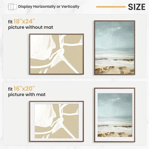11x14 Picture Frame Set of 5, Display Pictures 8x10 with Mat or 11x14 Without Mat 11 by 14 Photo Frames Wall and Tabletop Display, Walnut Woodgrain in Saudi Arabia