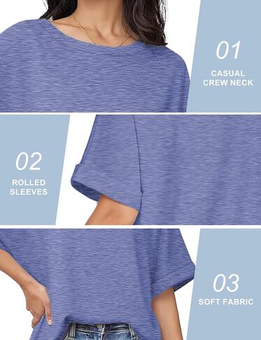 Buauty Womens Oversized Short Sleeve Tshirt, Plus Size Tops Loose Basic Crew Neck Tee, Summer Business Casual Top 2024 Trendy in Saudi Arabia
