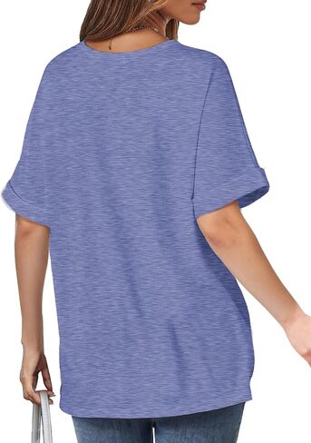 Buauty Womens Oversized Short Sleeve Tshirt, Plus Size Tops Loose Basic Crew Neck Tee, Summer Business Casual Top 2024 Trendy in Saudi Arabia