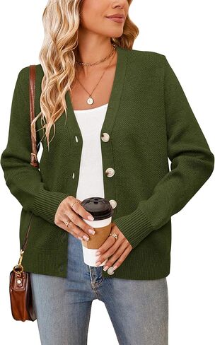 Newshows Womens Fall Fashion 2024 Wool Blended Cardigan Sweater Button Down Long Sleeve Knit Outerwear Coats in Saudi Arabia