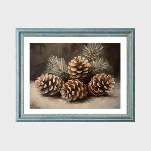 Christmas Decor Vintage Christmas Pinecone Decor Christmas Wall Art Pinecone Holiday Decor Winter Art Nature Wall Art Still Life Rustic Unframed (11x14 inches Print) in Saudi Arabia