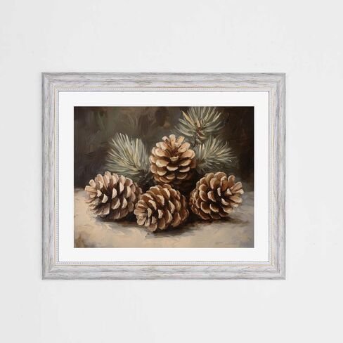 Christmas Decor Vintage Christmas Pinecone Decor Christmas Wall Art Pinecone Holiday Decor Winter Art Nature Wall Art Still Life Rustic Unframed (11x14 inches Print) in Saudi Arabia