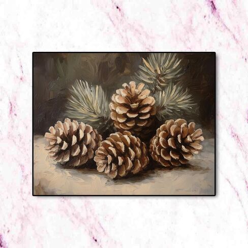 Christmas Decor Vintage Christmas Pinecone Decor Christmas Wall Art Pinecone Holiday Decor Winter Art Nature Wall Art Still Life Rustic Unframed (11x14 inches Print) in Saudi Arabia