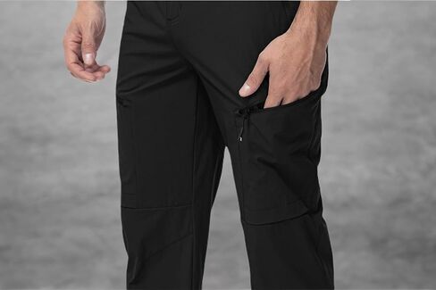 YSENTO Men's Cargo Hiking Pants Water Resistant 5 Zipper Pockets Ripstop 4-Way Stretchy Quick Dry Work Pants in Kuwait