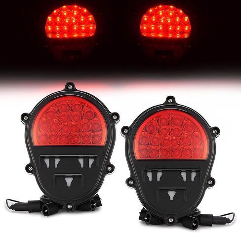 HECASA LED زوج ضوء الفرامل متوافق مع Humvee M35 M998 بديل لـ 11639535 12422958 11614157 عدسة حمراء خلفية مصباح إيقاف المصباح للسائق وجانب الركاب قطعتين in Saudi Arabia