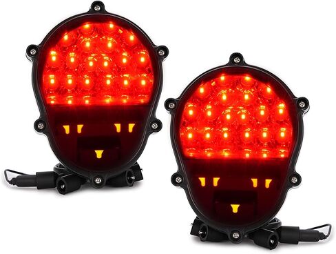 HECASA LED زوج ضوء الفرامل متوافق مع Humvee M35 M998 بديل لـ 11639535 12422958 11614157 عدسة حمراء خلفية مصباح إيقاف المصباح للسائق وجانب الركاب قطعتين in Saudi Arabia