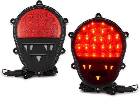 HECASA LED زوج ضوء الفرامل متوافق مع Humvee M35 M998 بديل لـ 11639535 12422958 11614157 عدسة حمراء خلفية مصباح إيقاف المصباح للسائق وجانب الركاب قطعتين in Saudi Arabia