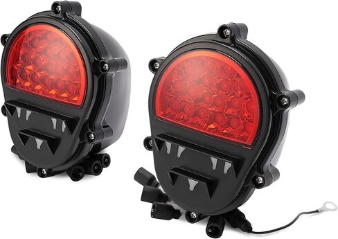 HECASA LED زوج ضوء الفرامل متوافق مع Humvee M35 M998 بديل لـ 11639535 12422958 11614157 عدسة حمراء خلفية مصباح إيقاف المصباح للسائق وجانب الركاب قطعتين in Saudi Arabia