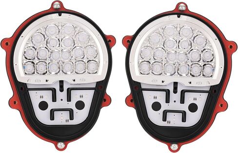 HECASA LED زوج ضوء الفرامل متوافق مع Humvee M35 M998 بديل لـ 11639535 12422958 11614157 عدسة حمراء خلفية مصباح إيقاف المصباح للسائق وجانب الركاب قطعتين in Saudi Arabia