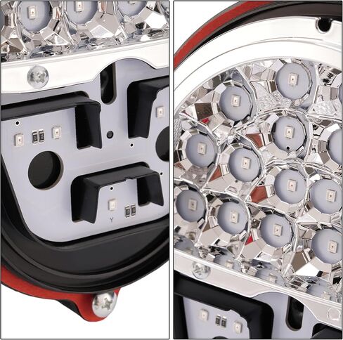 HECASA LED زوج ضوء الفرامل متوافق مع Humvee M35 M998 بديل لـ 11639535 12422958 11614157 عدسة حمراء خلفية مصباح إيقاف المصباح للسائق وجانب الركاب قطعتين in Saudi Arabia