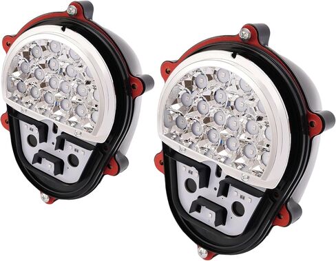 HECASA LED زوج ضوء الفرامل متوافق مع Humvee M35 M998 بديل لـ 11639535 12422958 11614157 عدسة حمراء خلفية مصباح إيقاف المصباح للسائق وجانب الركاب قطعتين in Saudi Arabia
