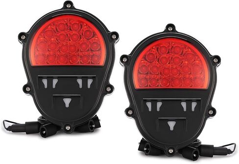 HECASA LED زوج ضوء الفرامل متوافق مع Humvee M35 M998 بديل لـ 11639535 12422958 11614157 عدسة حمراء خلفية مصباح إيقاف المصباح للسائق وجانب الركاب قطعتين in Saudi Arabia