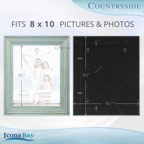 Icona Bay 8x10 Picture Frames (Eggshell Blue, 6 Pack), French Country Style Picture Frame Set, Wall Mount or Table Top, Countryside Collection in Kuwait