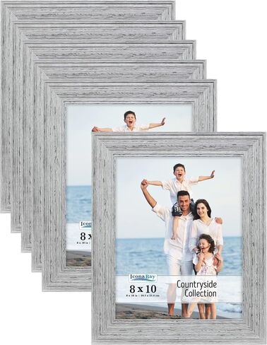 Icona Bay 8x10 Picture Frames (Eggshell Blue, 6 Pack), French Country Style Picture Frame Set, Wall Mount or Table Top, Countryside Collection in Kuwait