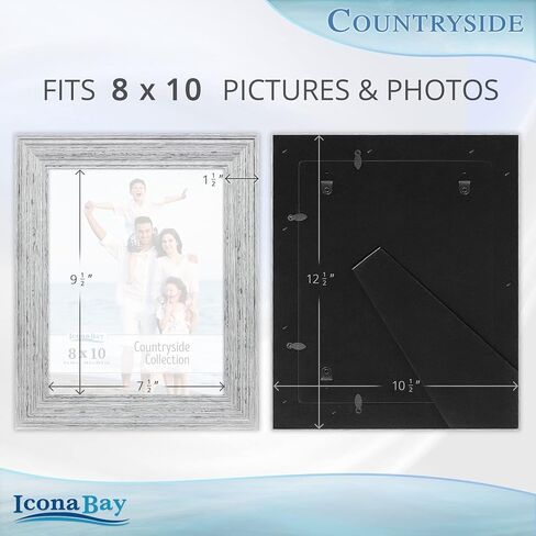Icona Bay 8x10 Picture Frames (Eggshell Blue, 6 Pack), French Country Style Picture Frame Set, Wall Mount or Table Top, Countryside Collection in Kuwait