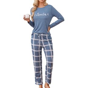 difficort Womens Pajama Sets Soft Long Sleeve Sleepwear Pjs Nightwear Lounge Sets with Pockets