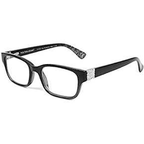 Foster Grant Women's Roxanna Reading Glasses Black Silver +1.50