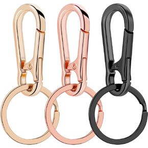 3 PCS Metal Keychains for Women Men, Key Chain Ring Clip Holder Organizer for Home Car, Cut Keyring Accessories