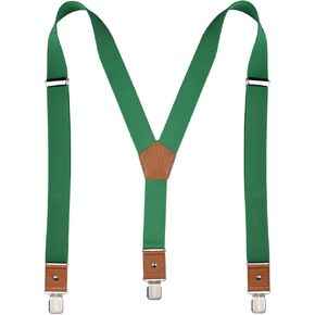 Suspenders for Men Adjustable Y Back Elastic with Strong Clips