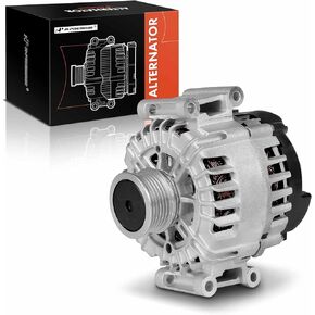 A-Premium Alternator Compatible with Volkswagen Jetta, Passat, Tiguan, Tiguan Limited, Beetle, CC, Eos, GTI & Audi A4, A4 Quattro, A3, A3 Quattro, TT, TT Quattro, 12V 140A/150A 6-Groove Clutch Pulley