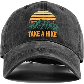 Take A Hike,Funny Baseball Caps, Personalized Hats, Men's and Women's Adjustable Cotton Baseball Caps,Suitable for Outdoor Sports Enthusiasts,Travelers,Mountain Explorers Dark Grey