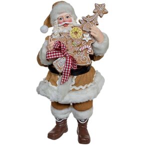Kurt Adler 10.5-inch Fabriché™ Gingerbread Santa Holding Tree