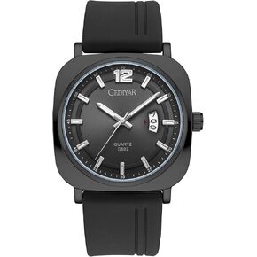 Analog Wrist Watches for Mens,Quartz Calendar Casual Stylish Business Sport Military Waterproof Rubber Silicone Band Watch