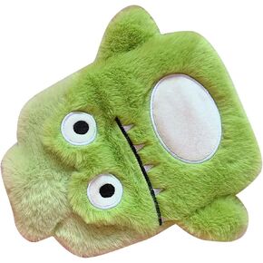 Cartoon Hot Water Bag, Lasting Heat Preservation Cute Leakproof Hot Water Bottle Warm with Plush Cover for Neck for Kids for Elderly for Belly for Waist (2# Green )