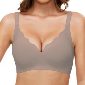 Scalloped Bras for Women Wireless Bralettes for Women with Support