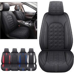 YIERTAI Seat Covers for Cars Compatible with Toyota Camry Highlander Kia Optima Soul Sedona Buick Encore Regal Century VW Beetle Tiguan Chevy Impala Cruze Blazer Cobalt(2PCS Front Black-Blue)