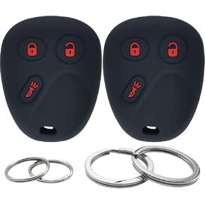 GFDesign 2 Pcs Silicone 3 Buttons Key Fob Cover Remote Case Keyless Protector Compatible with Chevrolet Chevy Silverado Suburban Tahoe SSR Avalanche Equinox GMC Sierra Yukon Cadillac Escalade LHJ011