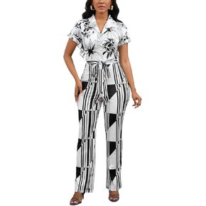 DeftSharp 2025 Women's Sexy Cocktail Party Clubwear Casual Working Rompers Club Back Zip Belt Long Jumpsuit