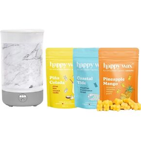 Happy Wax Marble Signature Warmer and Wax Melts Kit (Best)