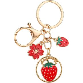 Strawberry Shortcake Cute Strawberry Keychain for Women Keychain Strawberry Gifts Keychain Strawberry Keychain Kawaii Keychain Purse Charms Strawberry Accessories For Handbags Purse Gift