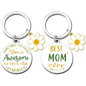 Gifts For Mom Mama Unique Mom Keychain Gifts For Mother Stepmother From Daughter Son Kids Cute Flower Decor Charm Keyring Personalized Presents For Mom Birthday Christmas Mothers Day