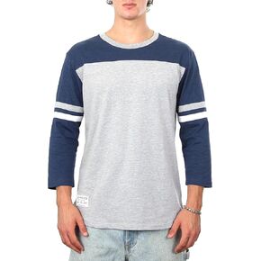 ZIMEGO Mens 3/4 Long Sleeve Modern Fit Contrast Raglan Casual Crew Neck T-Shirts