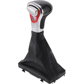 Automatic Gear Shifter Knob with Cover for Audi A4 Allroad 2013-2014 Plastic Faux Leather Automotive Gearbox Stick Shifter Lever Knob Black