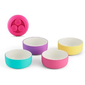Elk and Friends Kids Porcelain Bowls with Silicone Sleeve | Kids/Toddler/Baby Feeding | Microwave & Dishwasher Safe | Non slip | Cereal/Soup/Snack Dishes & Dinnerware