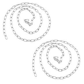 2 Pcs 304 Stainless Steel Link Chain, 1/16 in-39 in Long Link Chain Rings for Swing Plants Anti-Theft, Pulling, Towing, Hanging, Home, Camping, Pet Towing