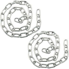 2 Pcs 304 Stainless Steel Link Chain, 1/16 in-39 in Long Link Chain Rings for Swing Plants Anti-Theft, Pulling, Towing, Hanging, Home, Camping, Pet Towing in Saudi Arabia