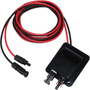 Weatherproof Solar Cable Entry Gland Entry Housing Solar Junction Box Fits for RV,Vehicles, Boats,Through RV Roof Solar Entry Housing with 10Ft 10AWG Solar Extension Cable