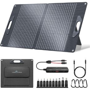 Ecosonique 100W/120W Portable Solar Panel with Adjustable Kickstands,22V MC4/12V DC/QC 3.0 USB-A USB-C(PD 60W)Foldable Solar Panel Charger and Detachable Power Hub,Waterproof Solar Panels for Camping