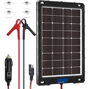 20W 12V Solar Panel Kit with Upgraded Controller for Car, RV, Motorcycle, and Marine Applications
