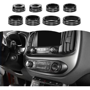 RT-TCZ Center Console Air Conditioner Switch Knob Cover Turn Signal 4WD Switch Knob Trim Cover Aluminum Alloy Interior Accessories for Chevrolet Colorado 2014-2023,for GMC Canyon 2014-2023,8PCS,Red