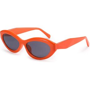 Dollger Retro Oval Cat Eye Sunglasses for Women Trendy Narrow Small Designer Shades Cat Eye Sunglasses