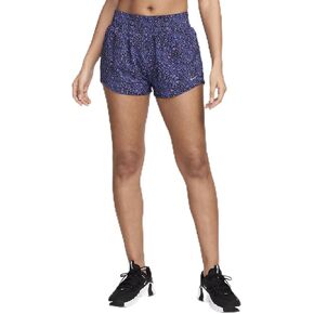 Nike One Women's Dri-FIT Mid-Rise 3" Brief-Lined Shorts (Black/Light Ultramarine, HF4500-010)