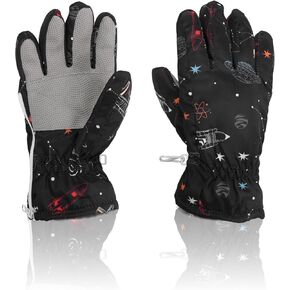 Kids Winter Gloves, Waterproof Snow Gloves for Kid 4 5 6 7 8 Years Old, Windproof Warm Ski Gloves for Youth Skiing, Snowboarding, Cycling, Sledding, Snowball Fighting, Riding