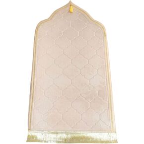 Muslim Prayer Mat, Thick Soft Velvet Muslim Rug, Portable Muslim Prayer Rug, Turkish Prayer Carpet,Janamaz Sajada Carpet for Men and Women Plain Solid Prayer Mat Ramadan Eid Gift.- Pink